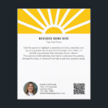 2 | Anpassningsbar Foto QR Modern Gult Sunrise Bus Flygblad<br><div class="desc">Hur du ser på ditt varumärke på ett nytt, inspirerande sätt med anpassadets moderna affärsflygare. Designad för att sprida positivitet och professionalism har den en varm gult i soluppgång med sol-strålar i ren vit bakgrund, perfekt för företag som vill göra ett självsäkert och optimistiskt första intryck. Lägg enkelt till ditt...</div>
