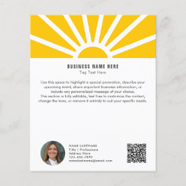 2 | Anpassningsbar Foto QR Modern Gult Sunrise Bus Flygblad
