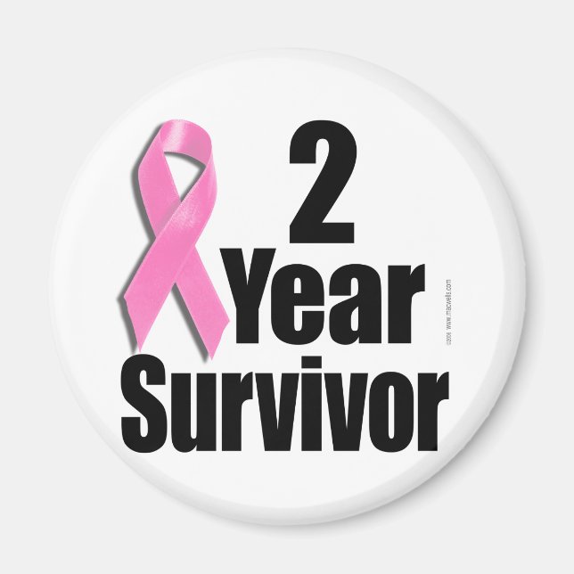 2 år Bröstcancer överlevande Magnet (Framsidan)