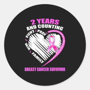 2 år cancer 2 år bröstcancer överlevare runt klistermärke