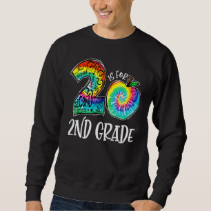 2 är för 2:a klass Tie Dye elev lärare tillbaka ti Lång Ärmad Tröja