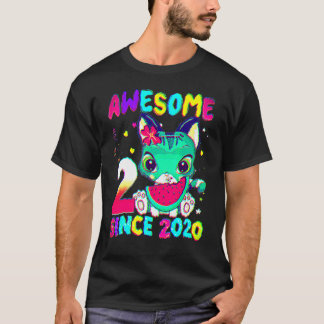 2 år gammal 2:a födelsedagstidningen Girls Cute Ca T Shirt