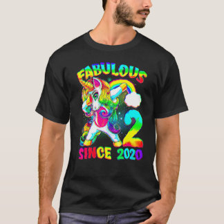 2 år gammal 2:a födelsedagstidningen Unicorn Girl T Shirt