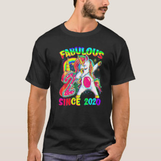 2 år gammal 2:a födelsedagstidningen Unicorn Girl  T Shirt