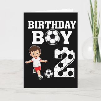 2 år gammal 2-års födelsedags pojke fotbollsälskar kort