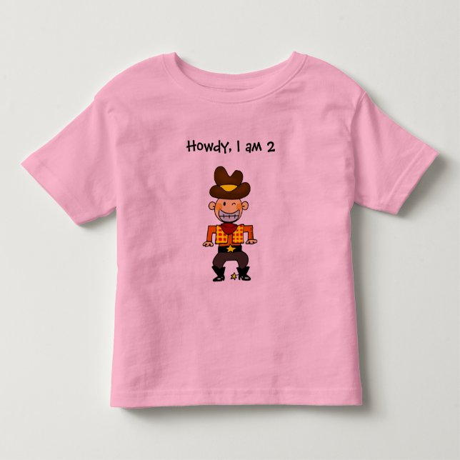 2 år gammal cowboypojke t shirt (Framsida)