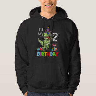 2 år gammal Det är min andra födelsedag Rex Hoodie