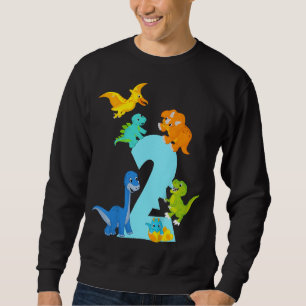 2 år gammal Dinosaur leksak Dino Slogan 2 år Lång Ärmad Tröja