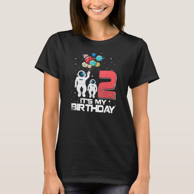 2 år gammal min födelsedagsplan Rymden T Shirt (Framsida)