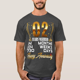 2 år Gift med andra Bröllop-årsdagen T Shirt