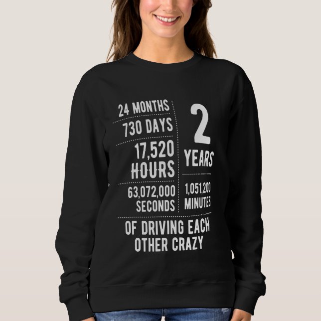 2 År Gifta Rolig 2:a Bröllopsjubileum T Shirt (Framsida)