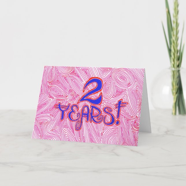 2 år nykterhetfödelsedag-/årsdagkort kort (Framsida)