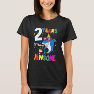 2 år som Jawsome Shark 2:a födelsedagen 2 år T Shirt