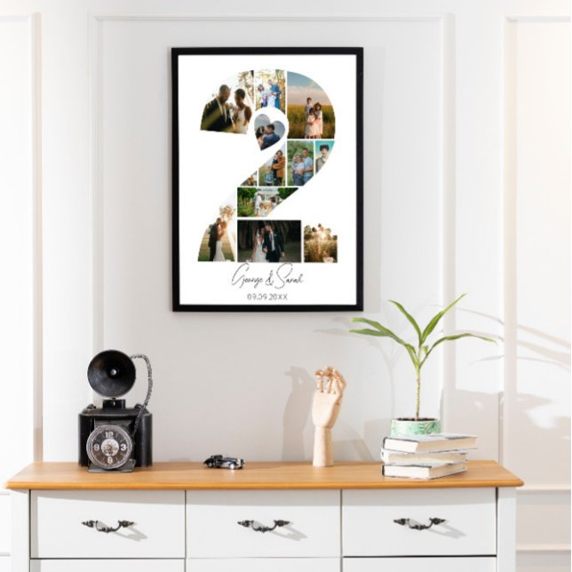 2 år tillsammans med Photo Collage Bröllop-årsdage Poster (Skapare uppladdad)