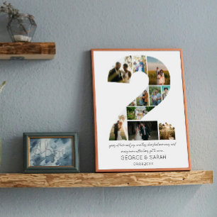 2 år tillsammans med Photo Collage Bröllop-årsdage Poster