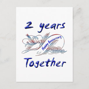 2 år tillsammans vykort