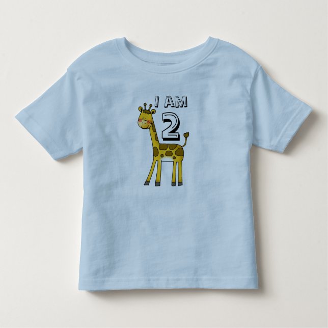 2-årig födelsedagspojke/flicka (giraffe) t-shirt (Framsida)