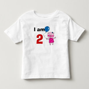 2-årig födelsedagspresent (söt gris) tee