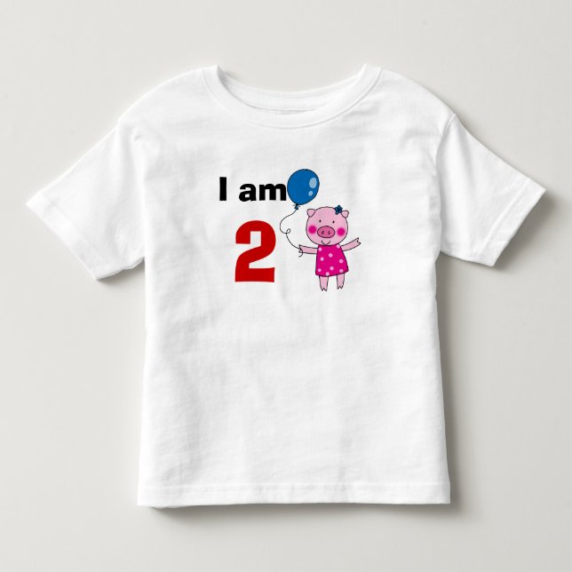 2-årig födelsedagspresent (söt gris) tee (Framsida)