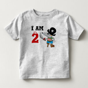 2-årig pirat-födelsedagstjugopojke t shirt