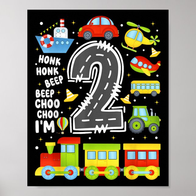 2-åriga pojkar flickor barn 2-års födelsedag trans poster (Framsidan)