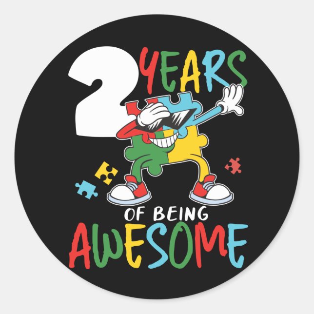 2 ÅRS Ålddags Yrkeskunskaplighet Runt Klistermärke (Framsida)