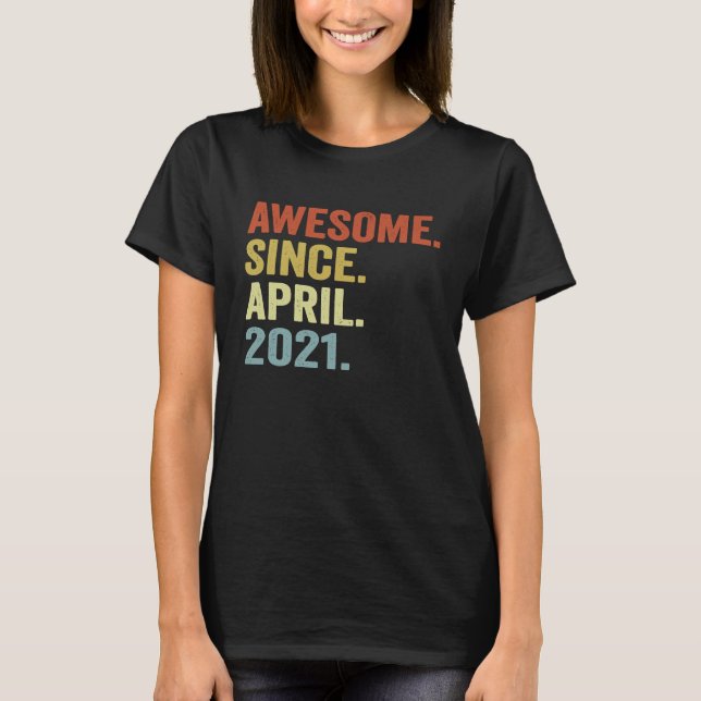2 ÅRS ÅLDER April 2021 Andra födelsedagen 2 T Shirt (Framsida)