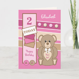 2 års ålder, oavsett ålder, nallar rosa brun kort