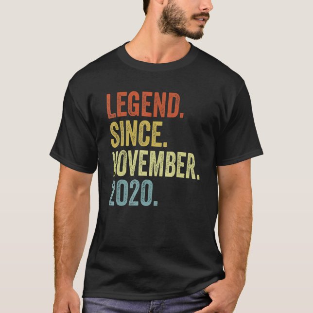 2 års ålder sedan november 2020 andra födelsedagen t shirt (Framsida)
