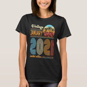2 ÅRS Åldersdaglig Vintage januari 2021 Flickor B T Shirt