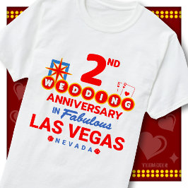 2-års bröllopsdag Fantastiskt Las Vegas-par T Shirt