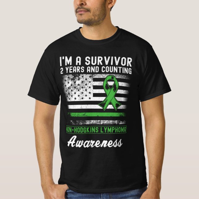 2 års cancerfri non- Hodgkins lymphoma Survivor T Shirt (Framsida)