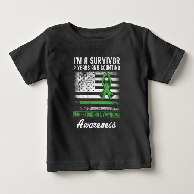 2 års cancerfri non- Hodgkins lymphoma Survivor T Shirt (Framsida)