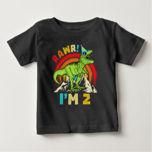 2-års födelsedag Dinosaurie T Rex Rawr Jag är 2 F Shirt