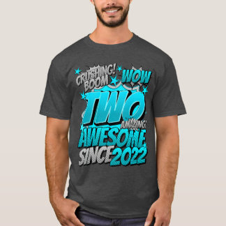 2-års födelsedag Seriestil Awesome Sedan 2022 2 år T Shirt