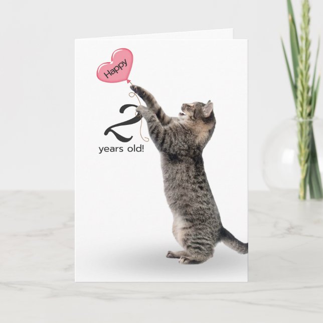 2-års födelsedag Tabby Katt Kort (Framsida)