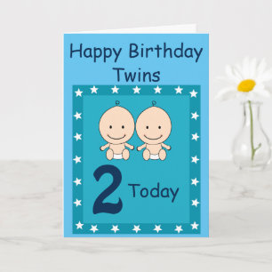 2-års födelsedag Tvillingpojkar Kort