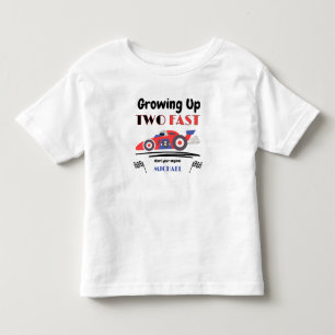 2-års födelsedag Uppväxt För fort Rött Blått Tävli T Shirt
