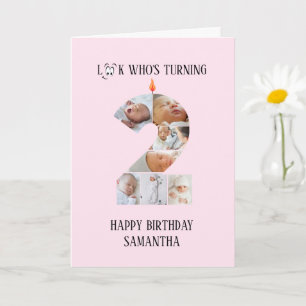 2-års födelsedags fotokort kort