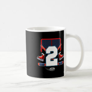 2-års födelsedags pojke ishockey tema 2 år gammal kaffemugg