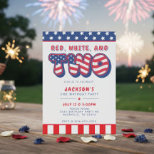 2-års födelsedagsfest Patriotisk USA-flagga 4 juli