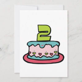 2-års födelselsedagstårta kort