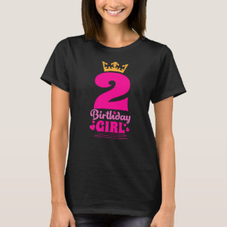 2 års gamla gåvor 2:a födelsedag flickor Tonåring T Shirt