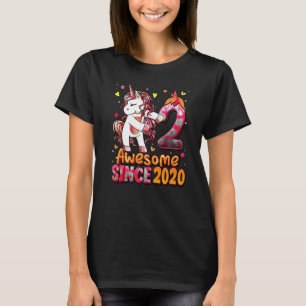 2 års Gamla Unicorn Flossing 2nd Birthday Girl Uni T Shirt