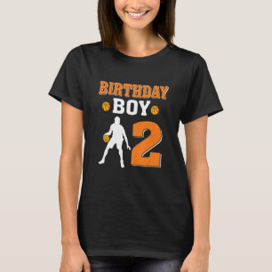 2 års gammal 2:a födelsedagspresent Basketball Par T Shirt
