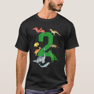 2 års gammal 2:a födelsedagstjugosdagstjugosrex do t shirt