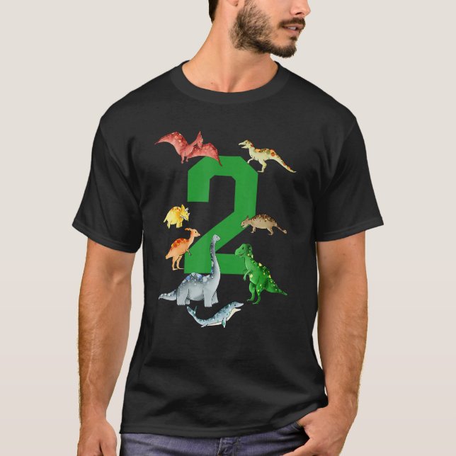 2 års gammal 2:a födelsedagstjugosdagstjugosrex do t shirt (Framsida)