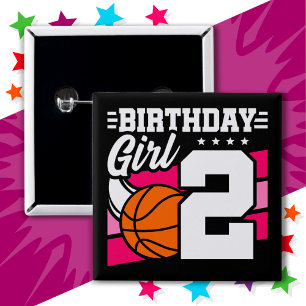 2 års gammal basketboll Party 2:a födelsedag Knapp