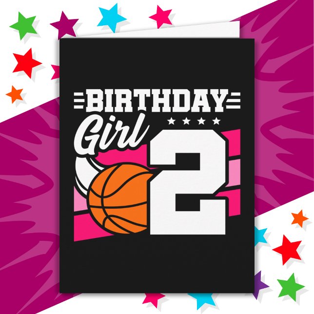 2 års gammal basketboll Party 2:a födelsedag Kort (Skapare uppladdad)