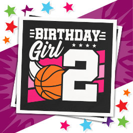 2 års gammal basketboll Party 2:a födelsedag Pappersservett